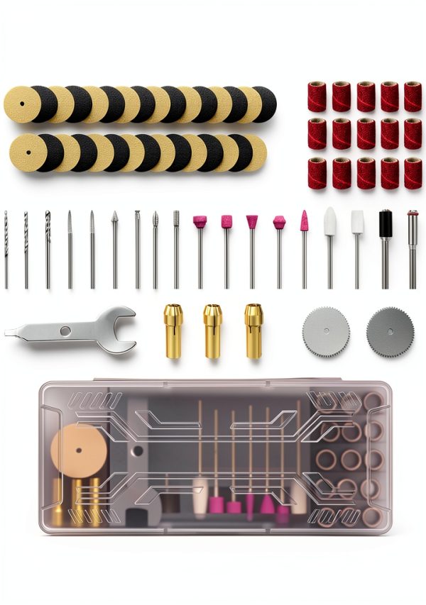 HARDELL 69pcs Rotary Tool Accessories, Power Rotary Tool Accessories kit with 1.0/1.6/2.3mm Diameter Shanks, Universal Rotary Tool Bits for Woodworking, Drilling, Engraving, Polishing, Carving-0