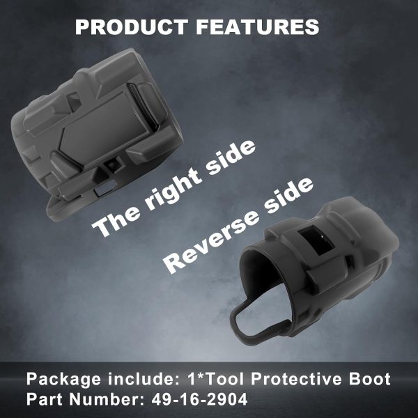 1-Pack Protective Boot for Milwaukee 12V Fuel Cordless 1/2" Hammer Drill/Driver, Compatible with 2904-20, 2903-20 Models, Durable Protection for Impact Wrench & Drill-4