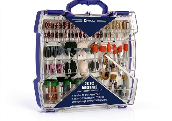 HARDELL Rotary Tool Accessories Kit 282pcs 1/8" Shank Compact Case-5